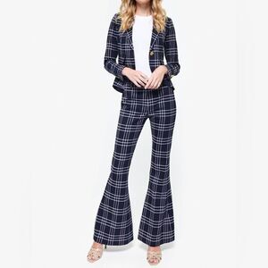 NWOT Smythe Bootcut Pant In Navy Plaid Grid Size 12